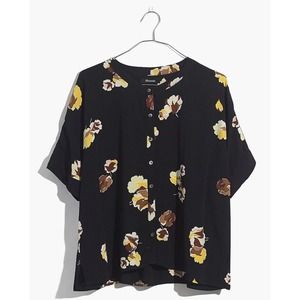 Madewell Womens Getaway Oversized Button-Down Shirt in Gallery Floral, Size XS